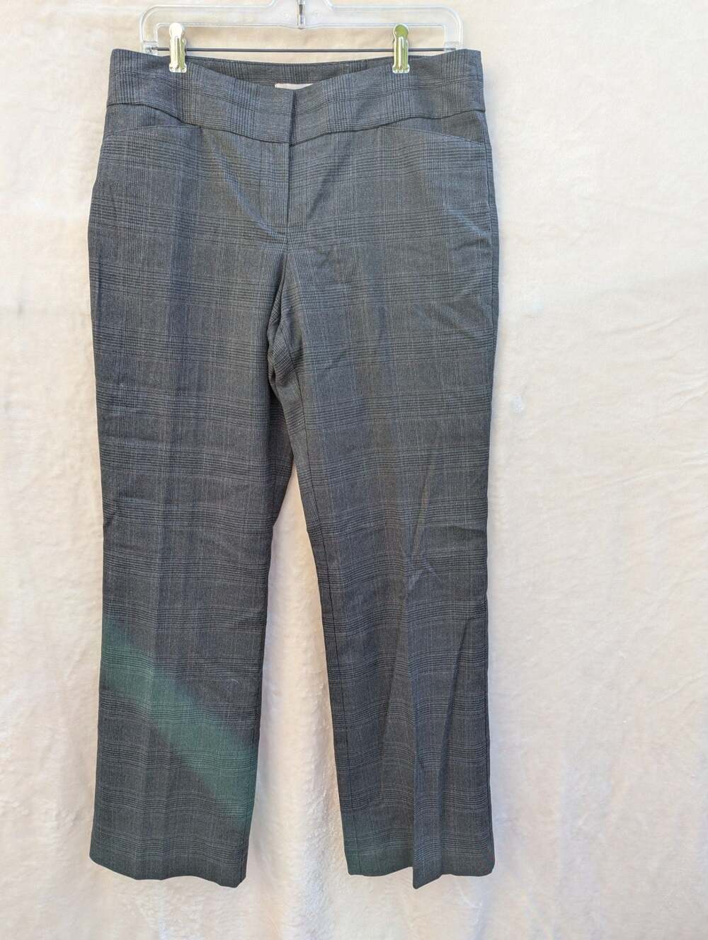 Ann Taylor LOFT Original Plaid Straight Leg Dress Pants Gray Size 8